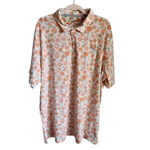 Puma Shirt Men's XXL 2XL White Orange Stripe Polo Short Sleeve Golf 2020 Tournam